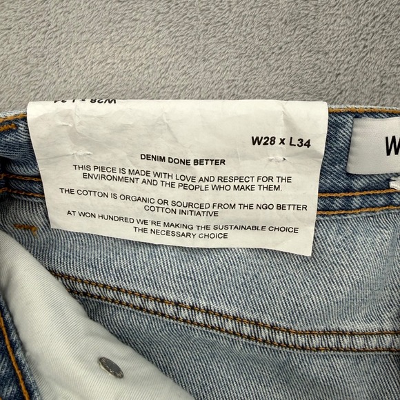 Won Hundred Kiri Wash 4 Denim Jeans Light Wash Wide Leg Made in Italy W28 L34 - Picture 9 of 16